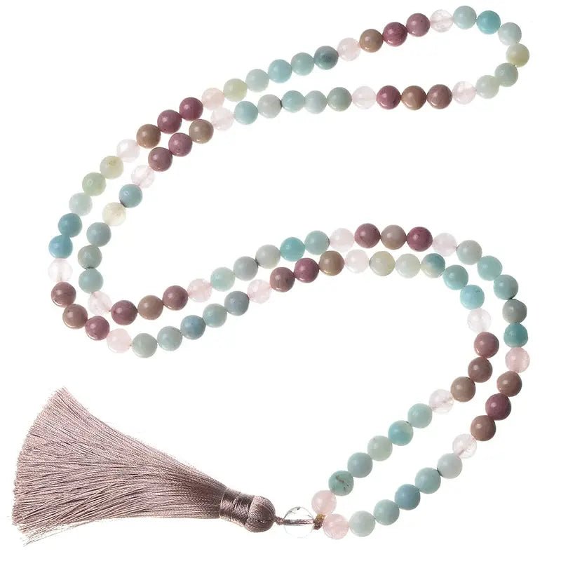 Mala, Rhodonite and Rose Quartz Amazonite - Serenity Factory