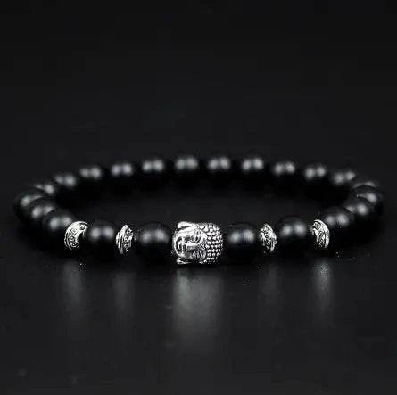 Matte Crystal Bracelet with Buddha Bead - Serenevi