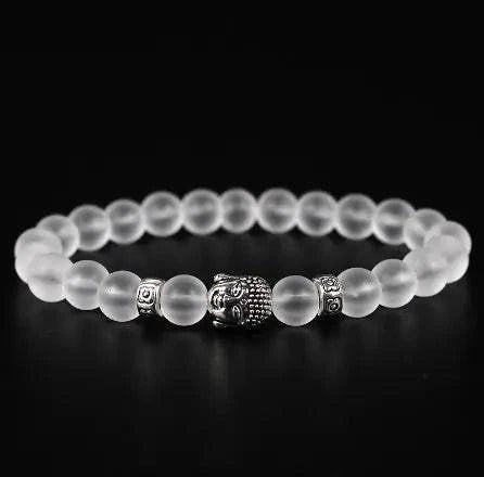 Matte Crystal Bracelet with Buddha Bead - Serenevi