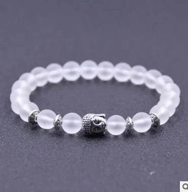 Matte Crystal Bracelet with Buddha Bead - Serenevi