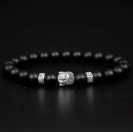 Matte Crystal Bracelet with Buddha Bead - Serenevi