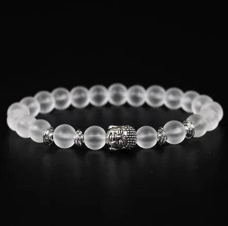 Matte Crystal Bracelet with Buddha Bead - Serenevi