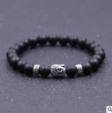 Matte Crystal Bracelet with Buddha Bead - Serenevi