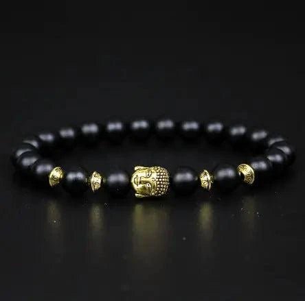 Matte Crystal Bracelet with Buddha Bead - Serenevi