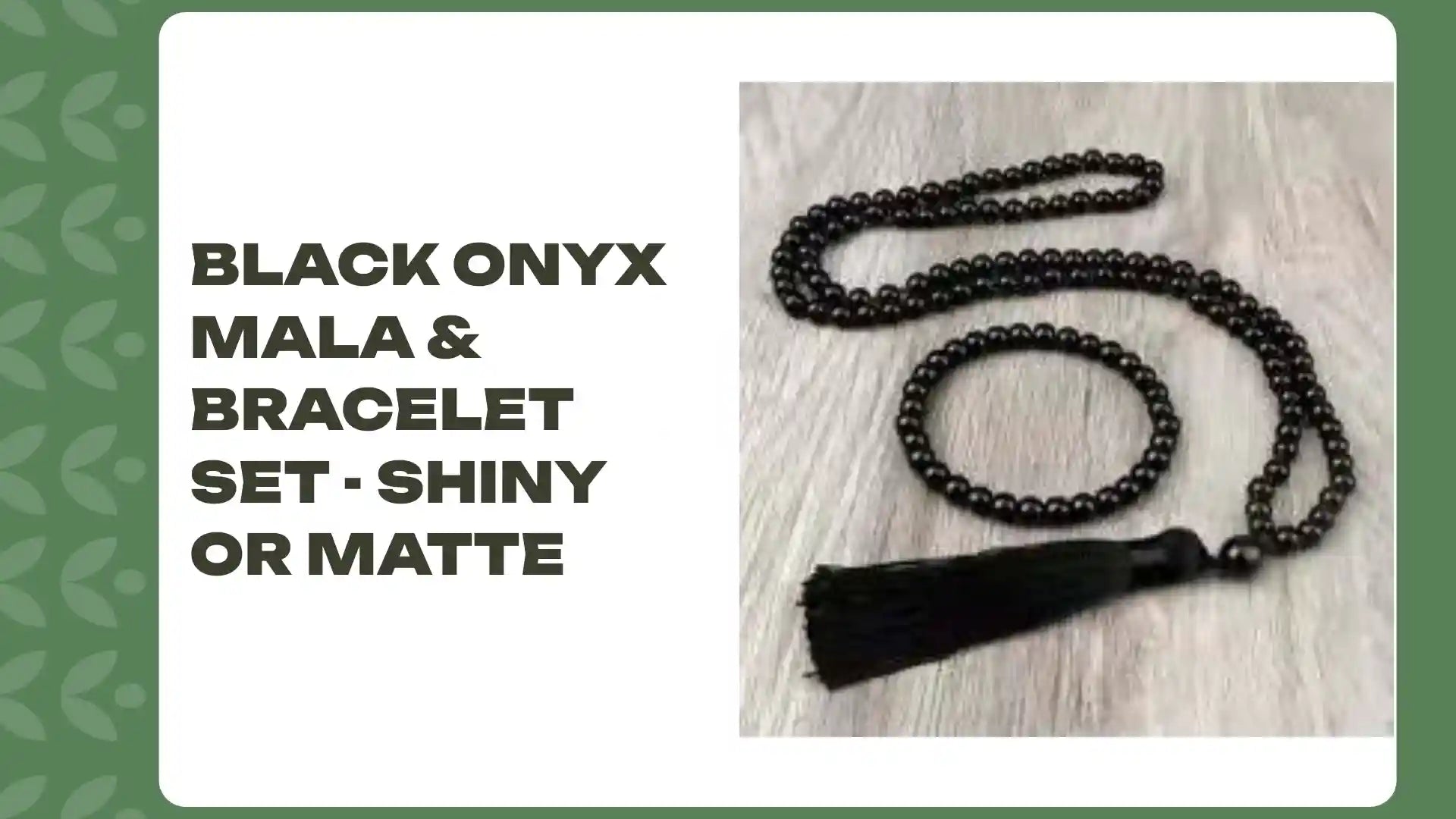 Black Onyx Mala &amp; Bracelet Set - Shiny or Matte by@Outfy