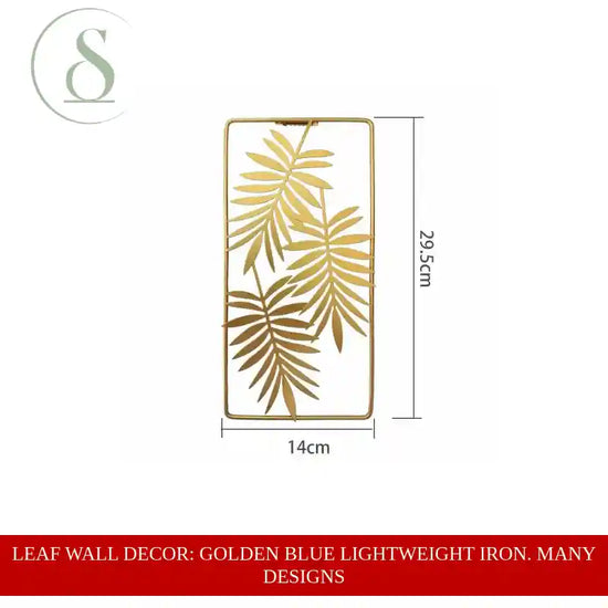 Leaf Wall Decor: Golden Blue Lightweight Iron. Many designs by@Outfy