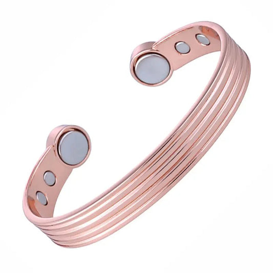 Pure Copper Bracelet with Magnets – Rose Gold Healing Cuff - Serenity Factory