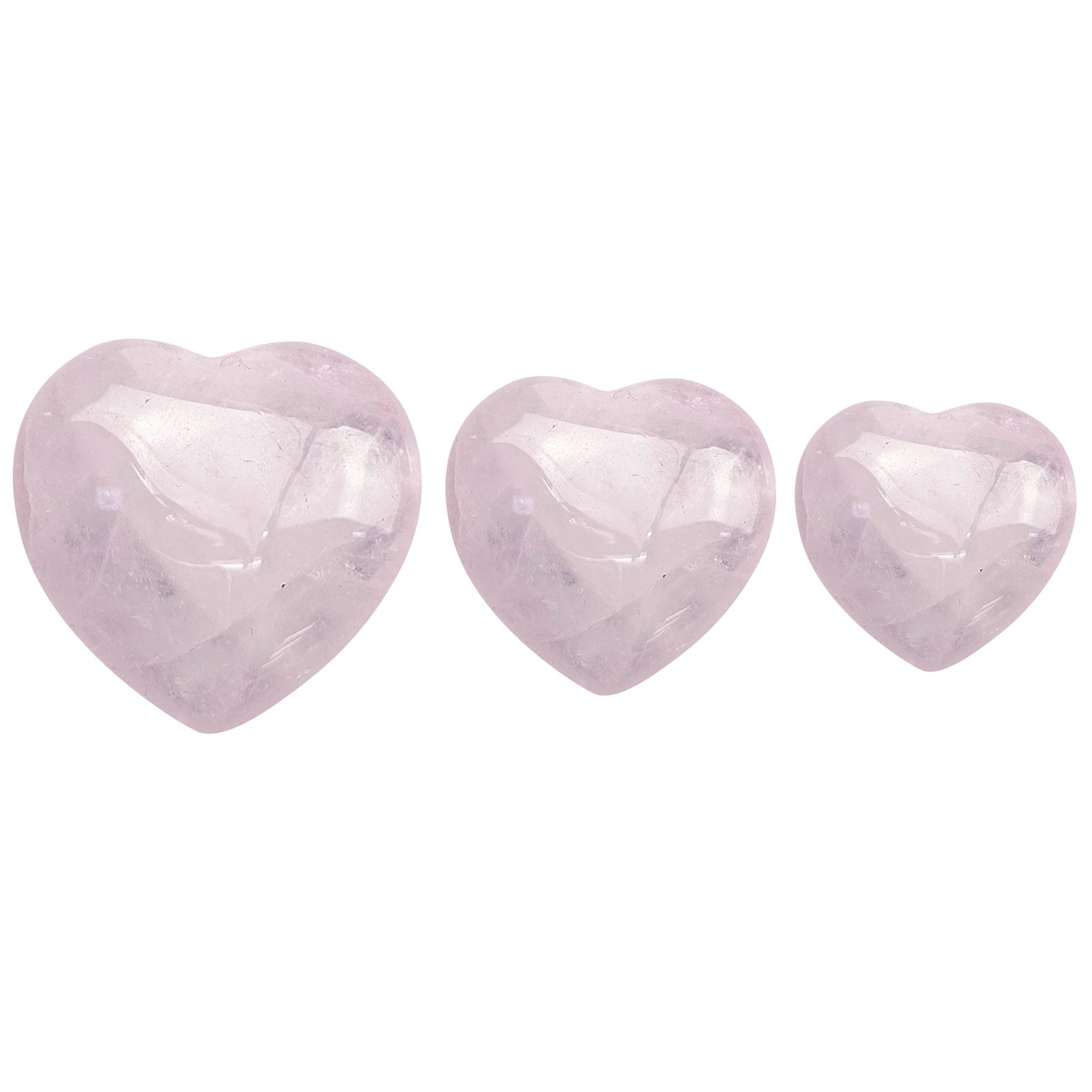 Rose Quartz Heart - Healing Stone with Love Energy - 3 sizes - Serenity Factory