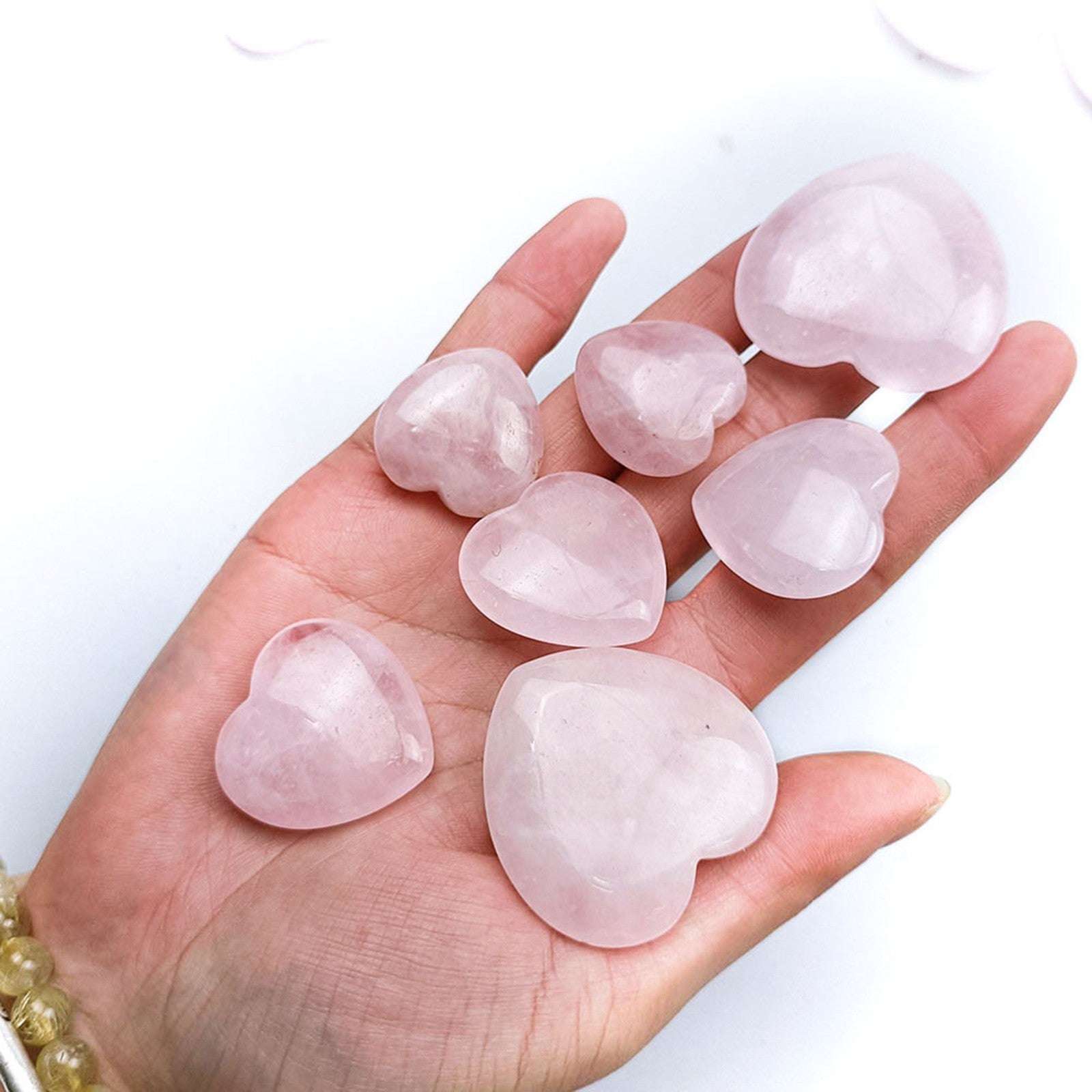 Rose Quartz Heart - Healing Stone with Love Energy - 3 sizes - Serenity Factory