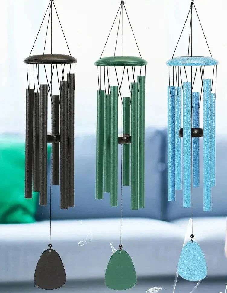 Serenity Wind Chimes – 26" Matte Black, Green, or Blue Outdoor - Serenity Factory