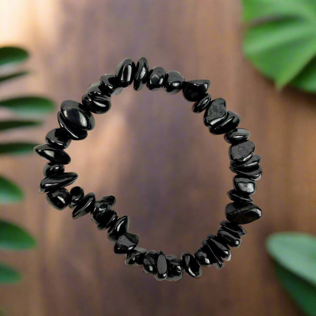 Shungite Bracelet - Genuine Stone, Protective energy, Stretchy Bracelet - Serenity Factory