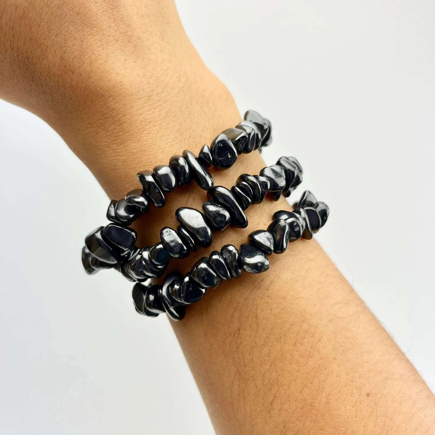 Shungite Bracelet - Genuine Stone, Protective energy, Stretchy Bracelet - Serenity Factory