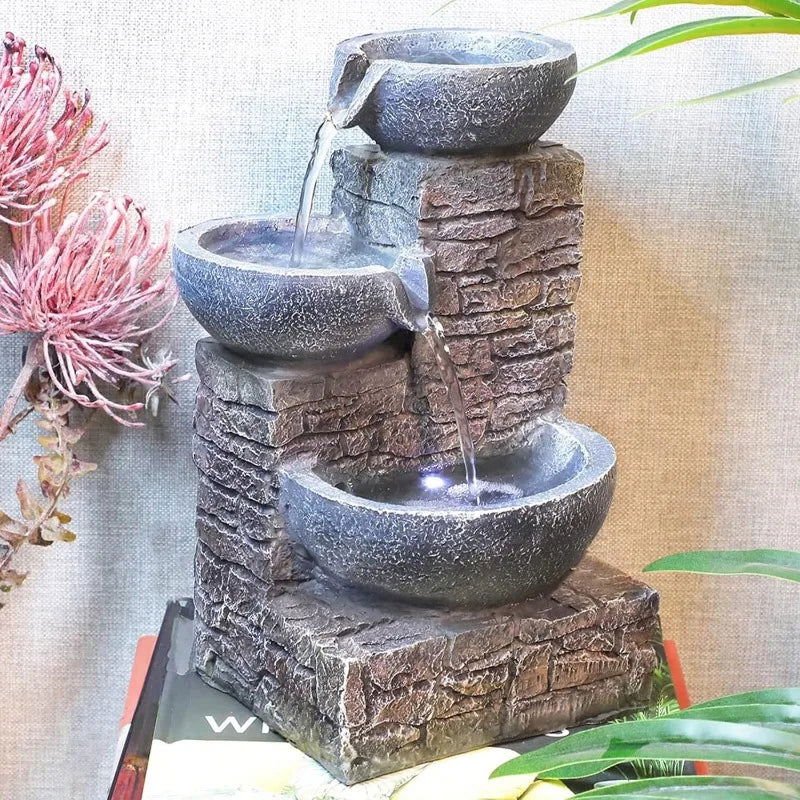 Soothing Fountain 3 - tier Brick Tabletop - Serenity Factory