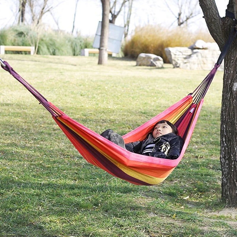 Vibrant Comfortable Single Wide Thick Canvas Colorful Hammock - Serenity Factory