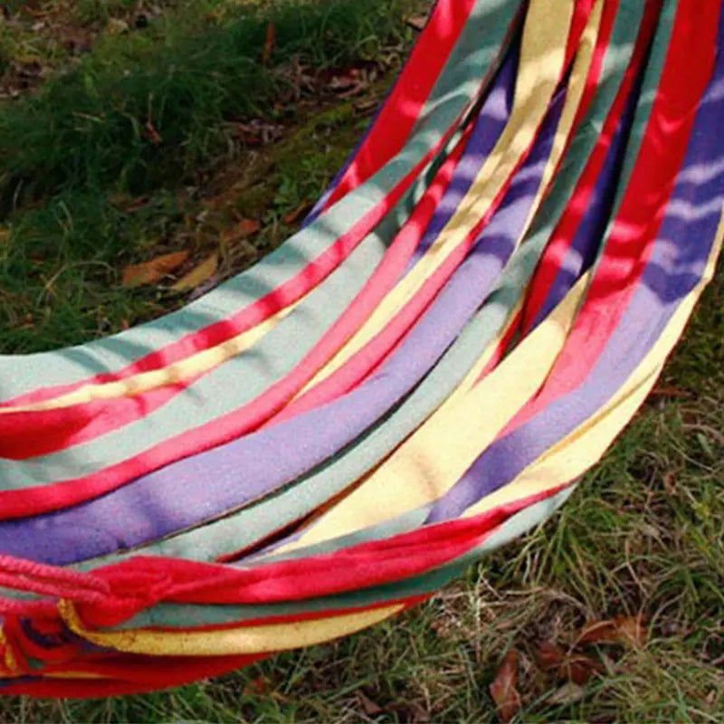 Vibrant Comfortable Single Wide Thick Canvas Colorful Hammock - Serenity Factory