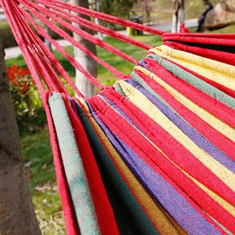 Vibrant Comfortable Single Wide Thick Canvas Colorful Hammock - Serenity Factory