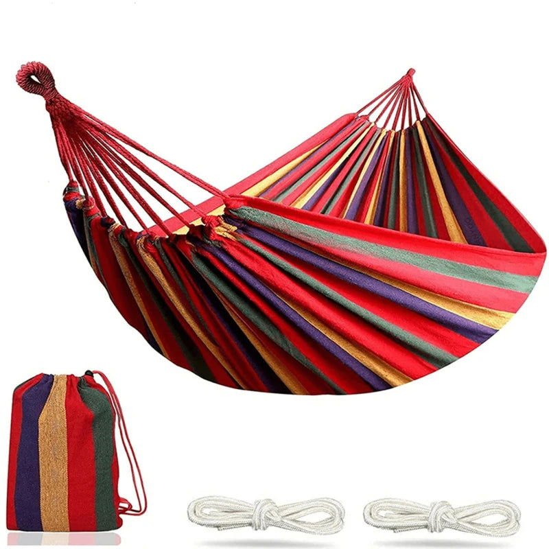 Vibrant Comfortable Single Wide Thick Canvas Colorful Hammock - Serenity Factory